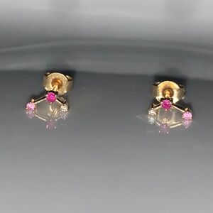 14k Solid Yellow Gold Constellation Earring